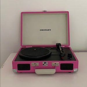 Pink Crosley Record Player